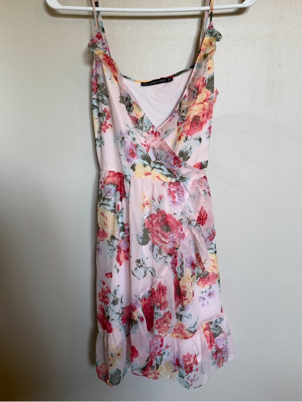 Abercrombie & Fitch Pink Floral Wrap Mini Dress
